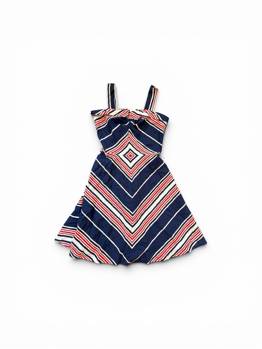 Vintage Navy Striped Sundress with Red & White Accents 4th of July Summer 90’s - Picture 1 of 10